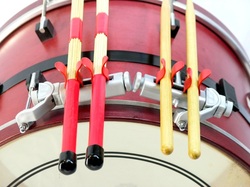SticPod multi-angle stick holder on bass drum